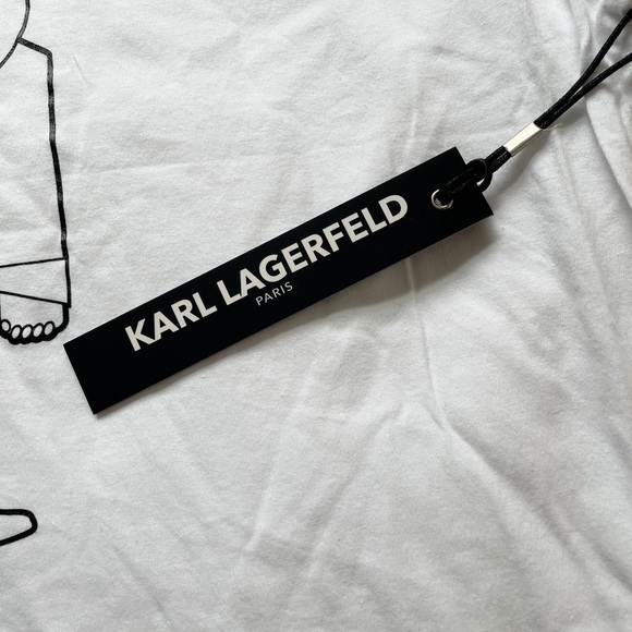 Karl Lagerfeld Men's White Graphic T-shirt NWT - Picture 4 of 5